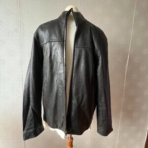 Marc New York Andrew Marc Mens Black Full Zip Mint Leather Jacket